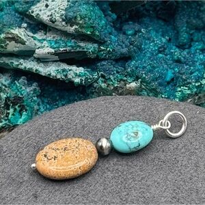 🩵REFINED Handcrafted Turquoise Picture Jasper Sterling Pendant🩵